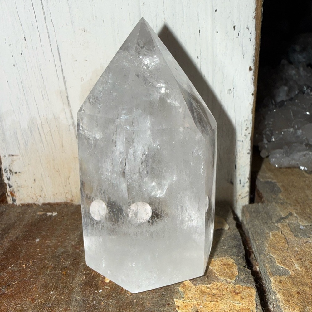Clear quartz tower